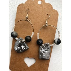 Geode Beaded Hoop Earrings